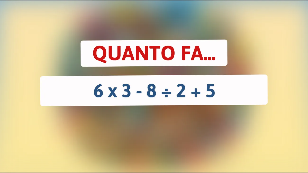 Sei abbastanza intelligente da risolvere questo enigma matematico in pochi secondi? Scopri se sei tra i pochi!"