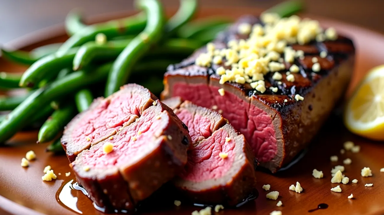 Tagliata di manzo Pecorino stagionato Fagiolini croccanti"