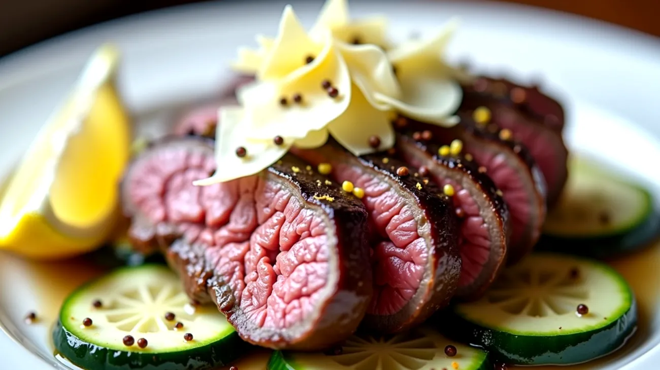 limone tagliata di manzo zucchine croccanti"